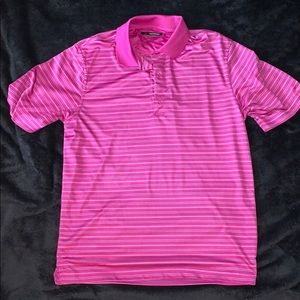 Greg Norman Purple striped Golf Shirt